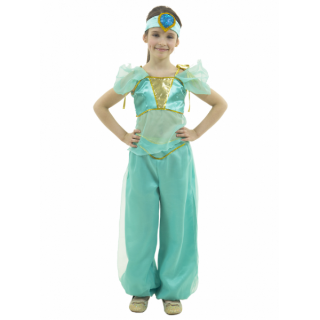 Карнавальный костюм для девочки Звезда востока бирюзовая р.116-122